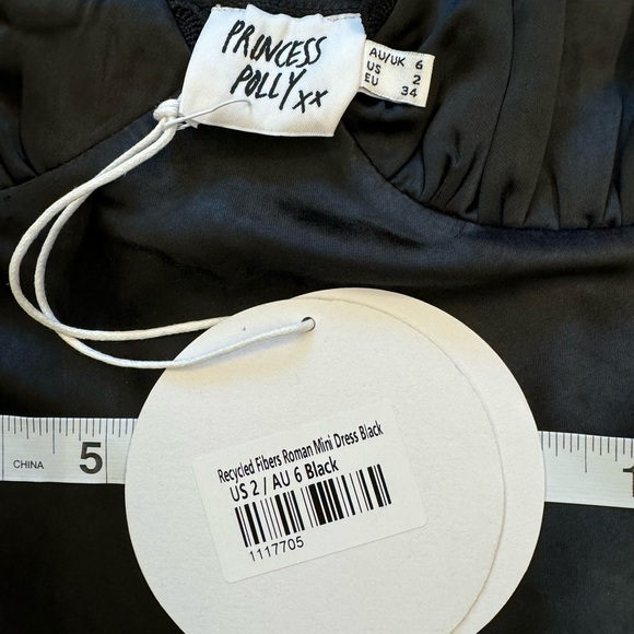 NWT Princess Polly ROMAN MINI DRESS BLACK 2 - Picture 9 of 11